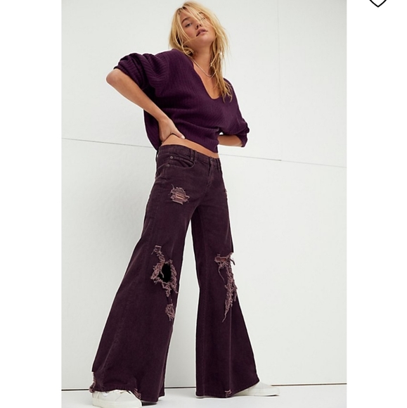 We The Free Pants - NWT We The Free Night Fever Corduroy Bell Bottom pants 29 Panther Rose